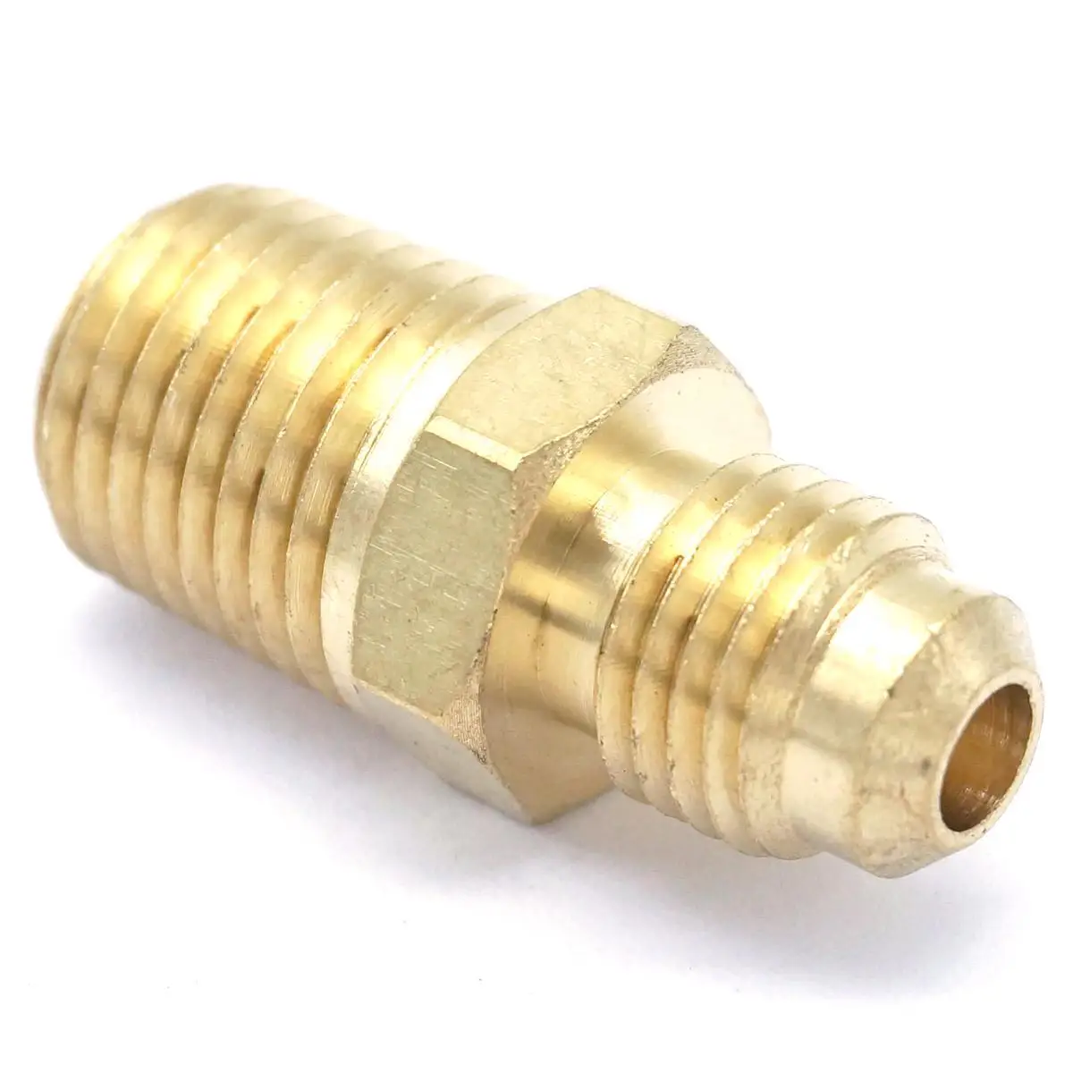 

SAE Thread 7/16"-20 UNF Fit Tube OD 1/4" - 1/4" NPT Male Brass SAE 45 Degree Pipe Fitting Adapters Connectors 1000PSI
