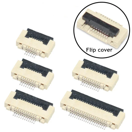 FPC FFC откидная крышка разъем 0 5 мм плоский кабель PCB разъемы SMT ZIF 4 6 8 10 12 14 16 18 20 22 24 26