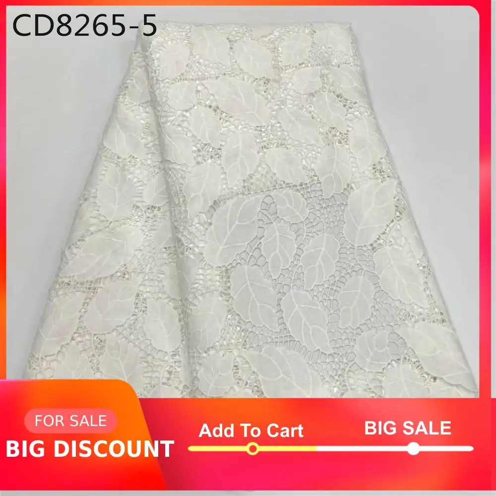 Wite цвет очень мягкий белый гипюр кружевной ткани Африканский хлопчатобумажный