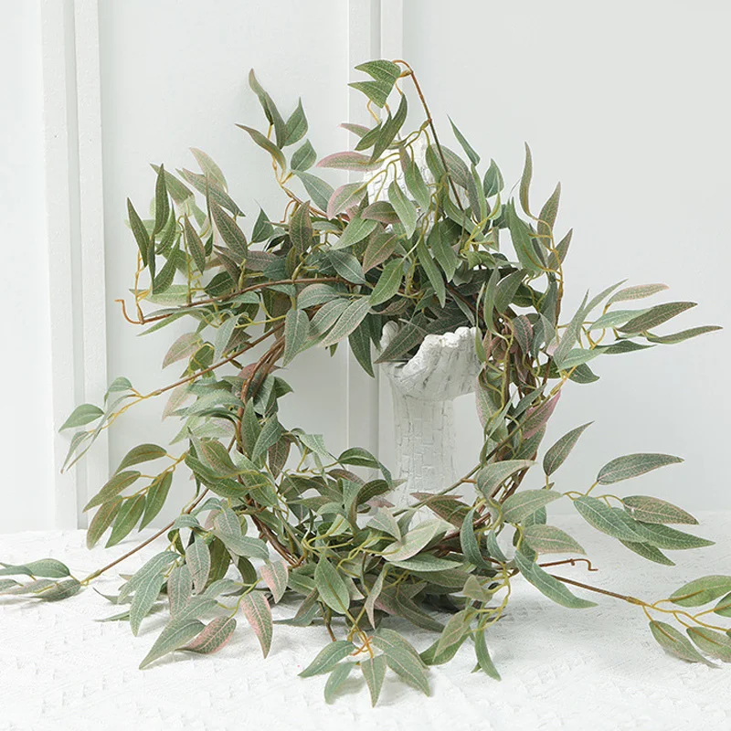 Живой искусственный лоза Цветочная Гирлянда 1 7 м листья ивы поддельные плетеные