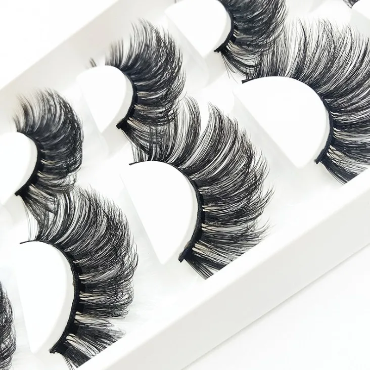 5 пар/набор 3D Faux Cils накладные ресницы Великолепная мягкая многослойная глаза