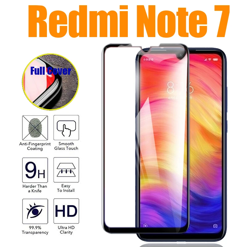 Защитное стекло на Xiaomi Redmi Note 7 закаленное ksiomi remi note7 9h защитный лист экрана