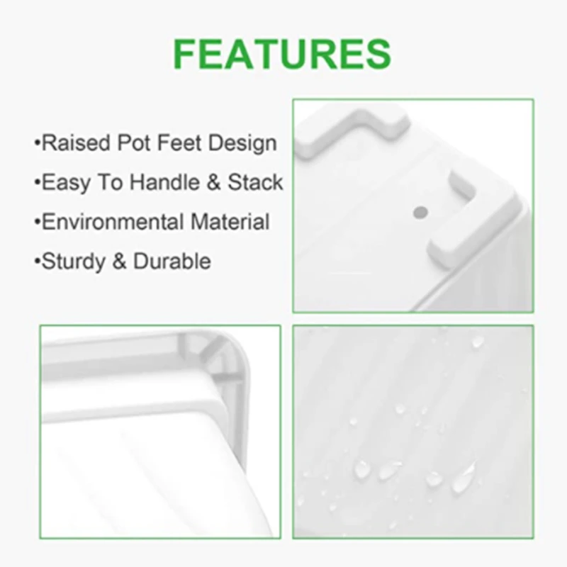 3 Packs White Flower Window Boxes Plastic Household Rectangular Vegetable Planters for Windowsill Garden Yard Porch | Дом и сад