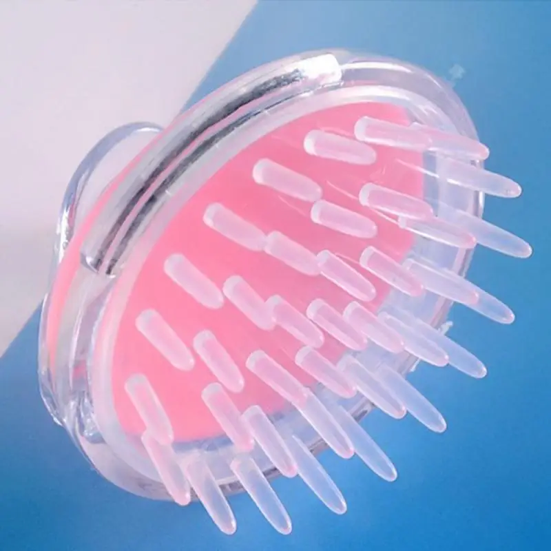 Silicone Shampoo Scalp Shower Body Washing Hair Brush Massage Comb Device Pink Color Portable Care Tools Applicance | Красота и