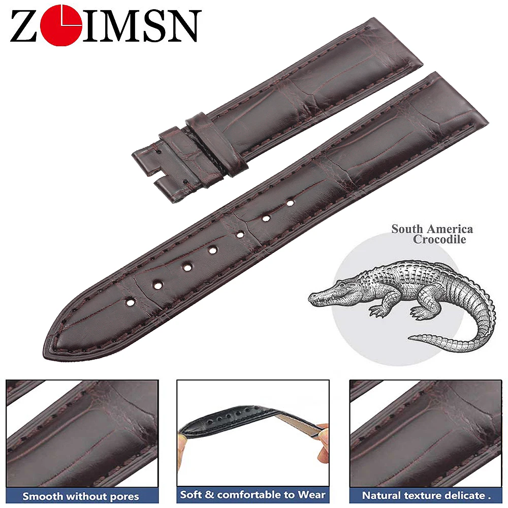 

Ремешок из крокодиловой кожи, 19 мм, ZLIMSN