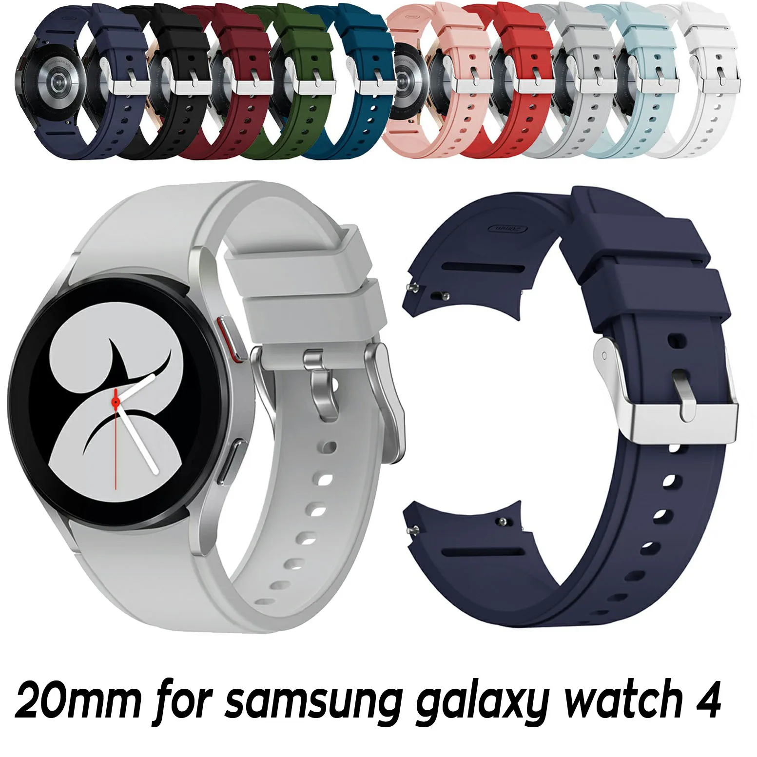 

Ремешок силиконовый спортивный для наручных часов, браслет для Samsung Galaxy Watch 4 Classic 42 мм 46 мм, Galaxy Watch 4 40 мм 44 мм