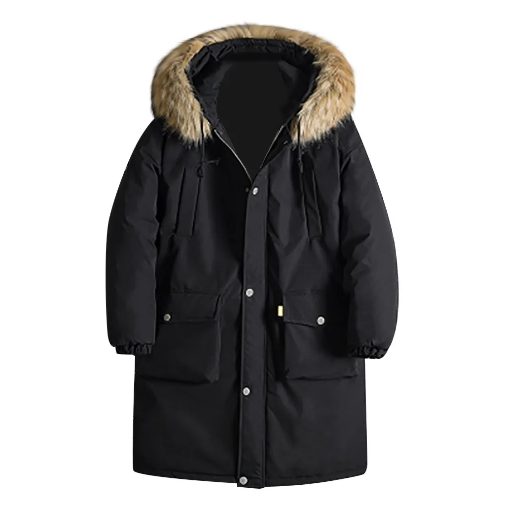 Winter Men Warm Jacket New Style Fashion Fur collar Hooded Thickening Cotton Casual Loose Large Size Men Parkas