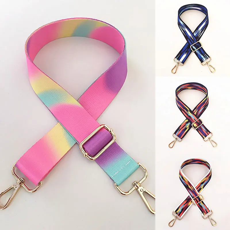Ремешок для женской сумки радужной расцветки 130 см регулируемый ремешок на плечо