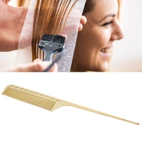 salon rat tail hair comb men women styling comb professional barber aluminum metal combgold