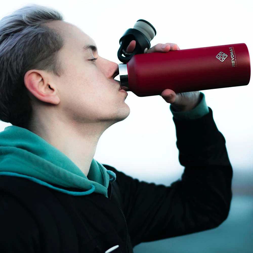 Термос RevoMax с двойными стенками Спортивная бутылка 600 мл нержавеющая сталь 18/10