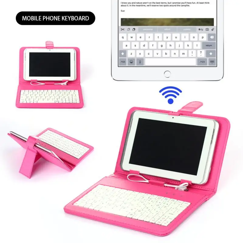 

Portable PU Leather Micro USB Wired Keyboard Flip Holster Case For 7Inch OTG Android Phone Mobile Phone Keyboards