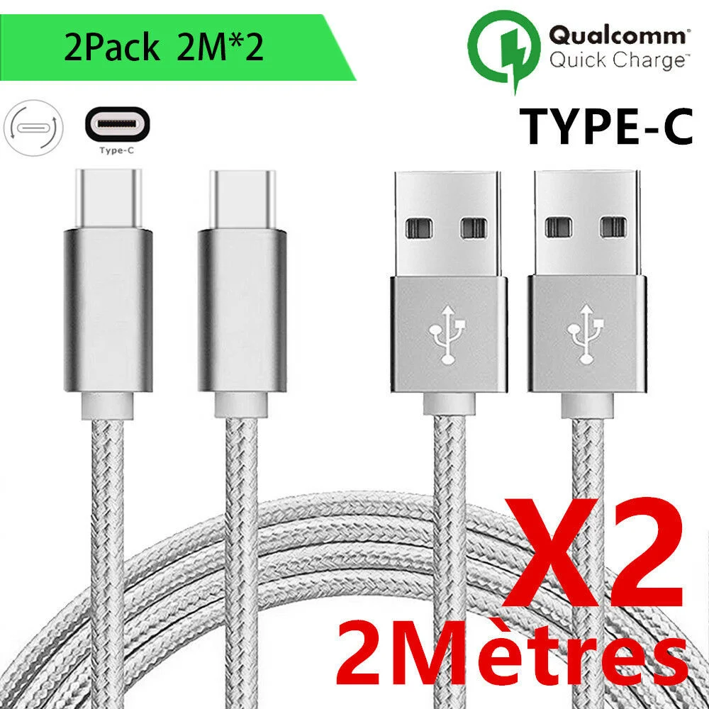

CABLE Chargeur USB Type C Résistant Huawei P9/Mate9/mate20/P10/P20/Pro/P30/Lite