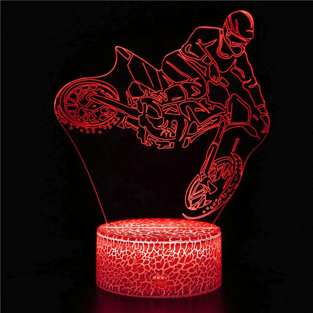 

3D крутой спортивный автомобиль, персональный мотоцикл, модные забавные автомобильные аксессуары, игрушка ночного светильник, Модель игры, ...