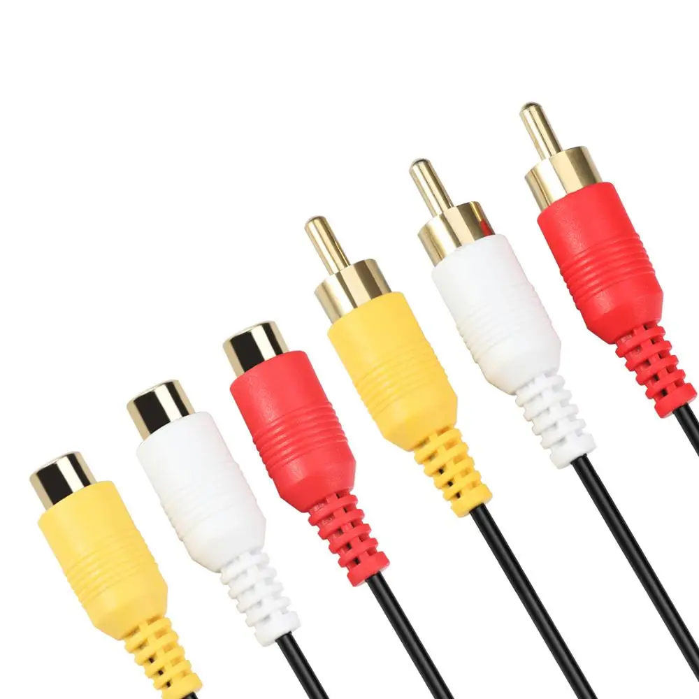 AV Удлинительный кабель-Премиум позолоченный 3 RCA штекер Женский аудио-видео