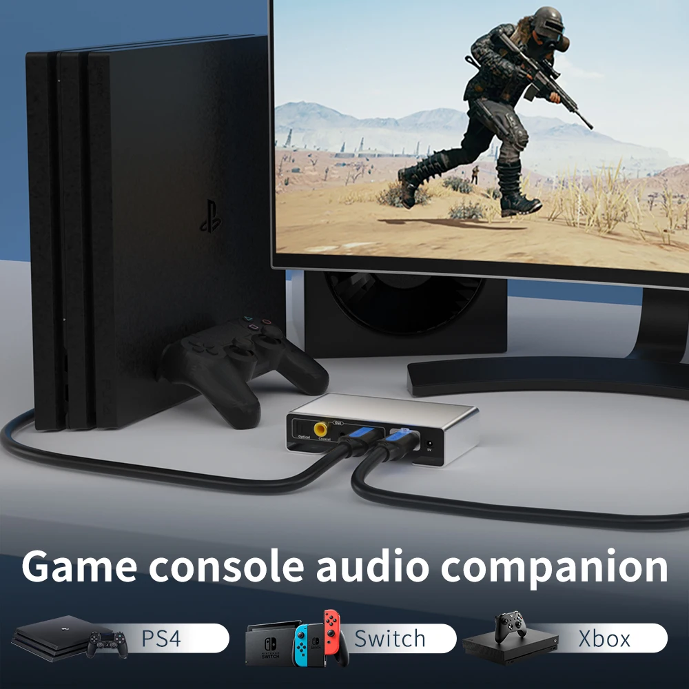 Unnlink аудио конвертер HDMI Совместимость 2 0 до 5 1 оптический Toslink коаксиальный 3 jack с