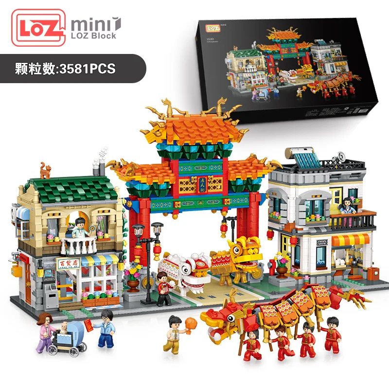 Новинка LOZ min chinatown 1030 Китайская традиционная культура строительные блоки Дракон