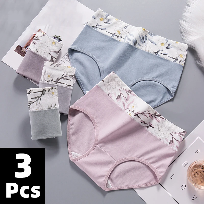 

3Pairs/set Women's Briefs Comfortable All Cotton Seamless Soft Comfortable