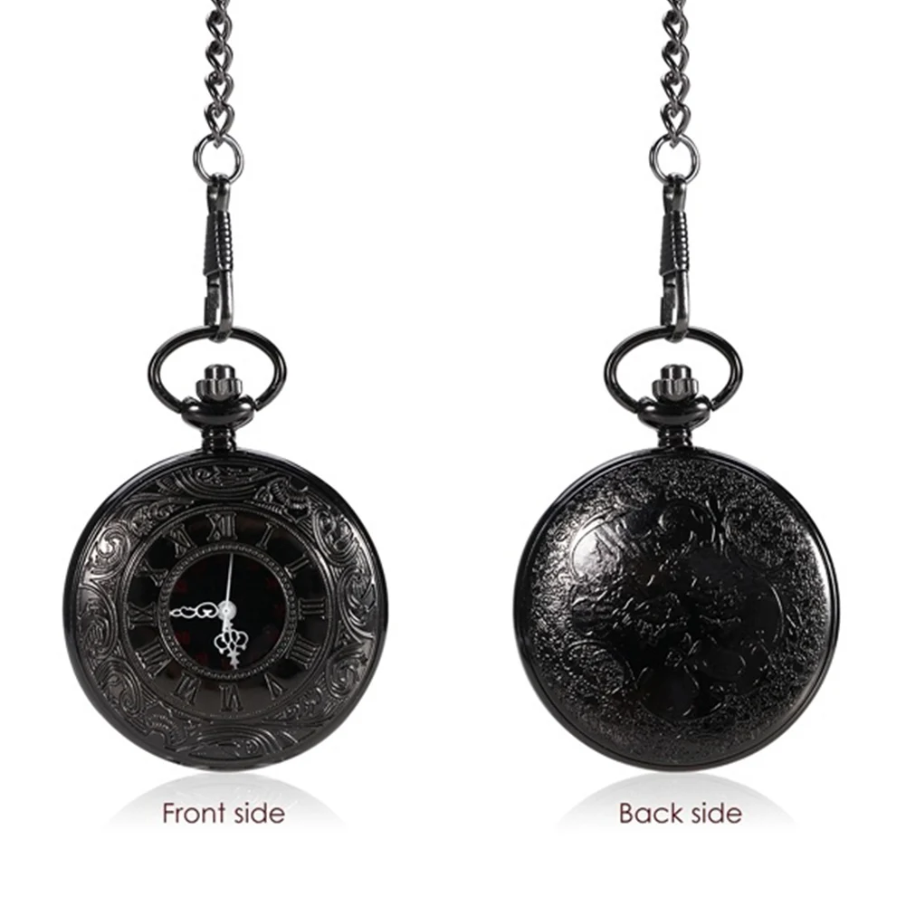 

Unisex Durable Roman Numerals Classic Vintage Fabala Double Display Steampunk Pocket Watch Watch Quartz