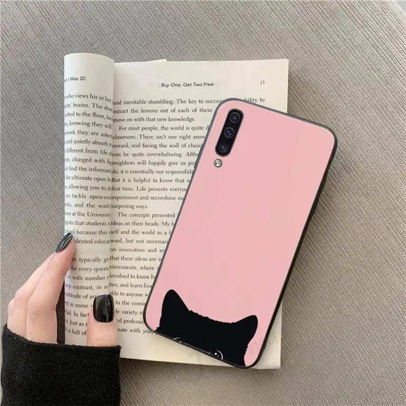 

black cat Phone Case For Samsung galaxy S 9 10 20 A 10 21 30 31 40 50 51 71 s note 20 j 4 2018 plus