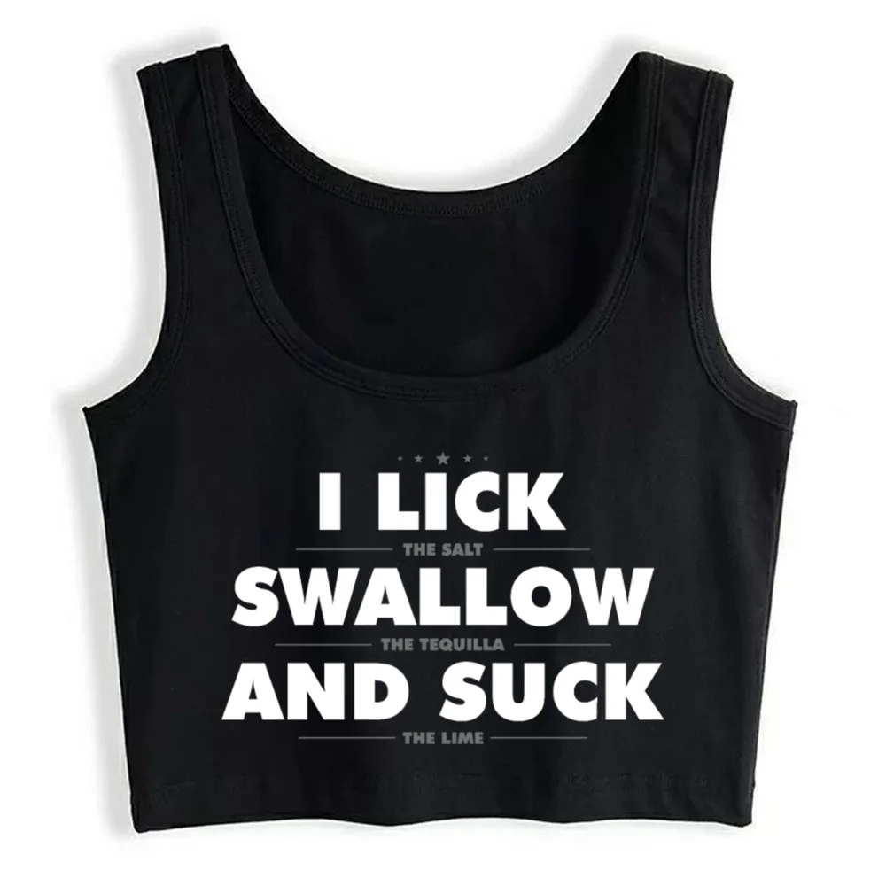 

Crop Top Women I Lick Swallow And Suck Emo Grunge Y2k Aesthetic Tank Top Female Clothes