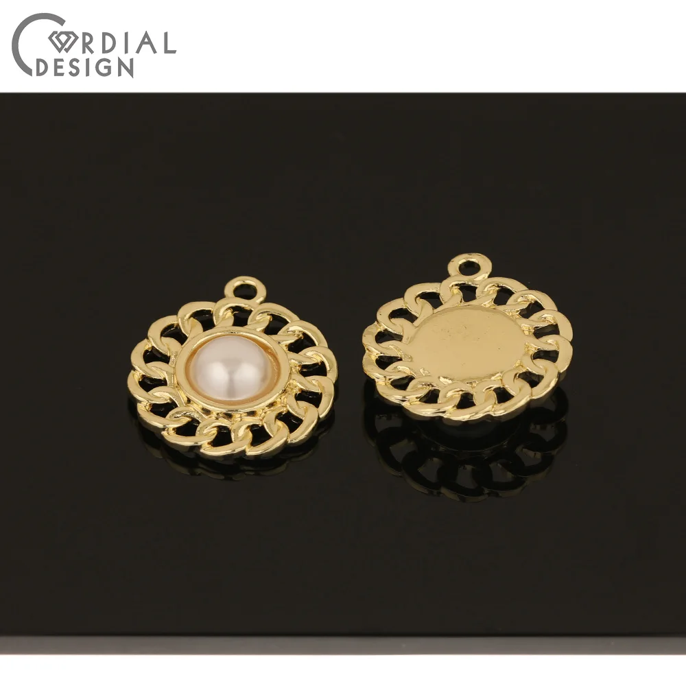 

Cordial Design 50Pcs 23*27MM Jewelry Accessories/Flower Shape/DIY Charms/Imitation Pearl/Pendants/Earrings Findings Component