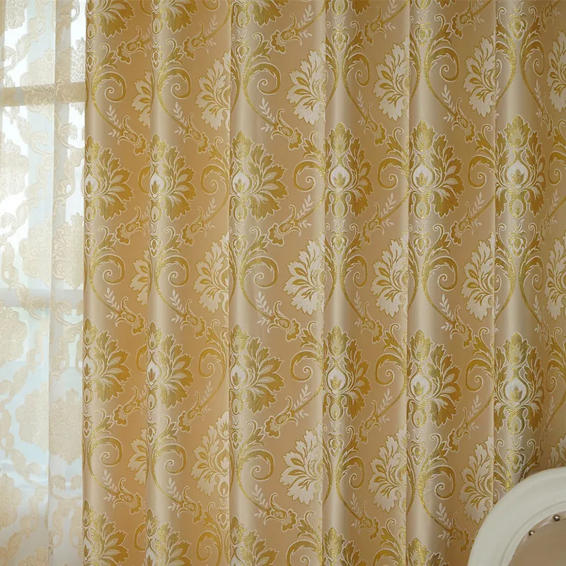 beige curtain Европейская пасторальная тонкая ткань с вышивкой занавеска вуаль занавеска Эстетическая затеняющая ткань занавеска для гостиной - Цвет: beige curtain