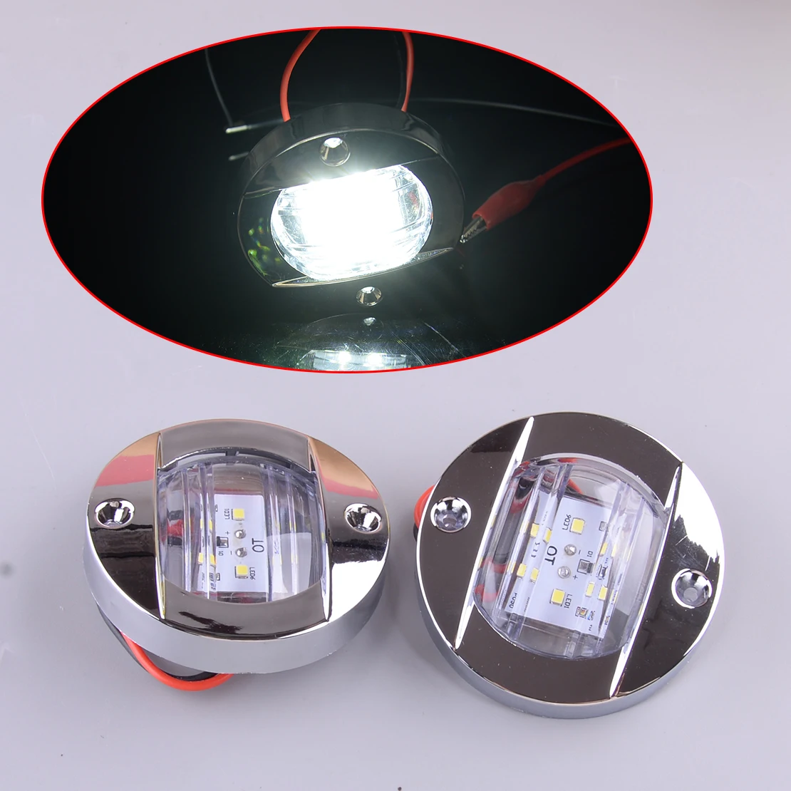 

2Pcs IP67 Waterproof ABS Marine Boat Stern Light 6-LED Pontoon Courtesy Cockpit 12V
