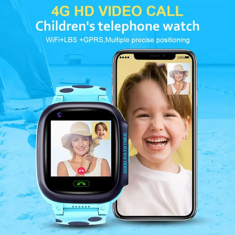 Детские наручные часы Смарт-часы Детские Смарт-часы видео-звонки gps LBS трекер телефон 4G для девочек и мальчиков подарки на день рождения
