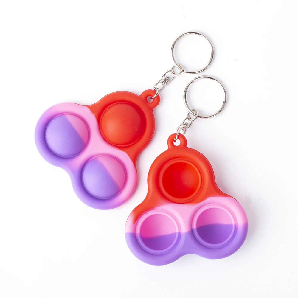 

2021 New Styles Factory Price Simple Dimple Anxiety Stress Relief Toys Silicone Stress Reliever Keychain Push Sensory Fidget Toy