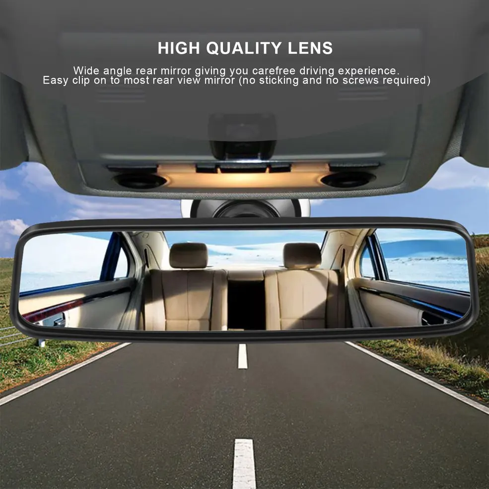 Универсальное автомобильное зеркало заднего вида широкоугольное для салона