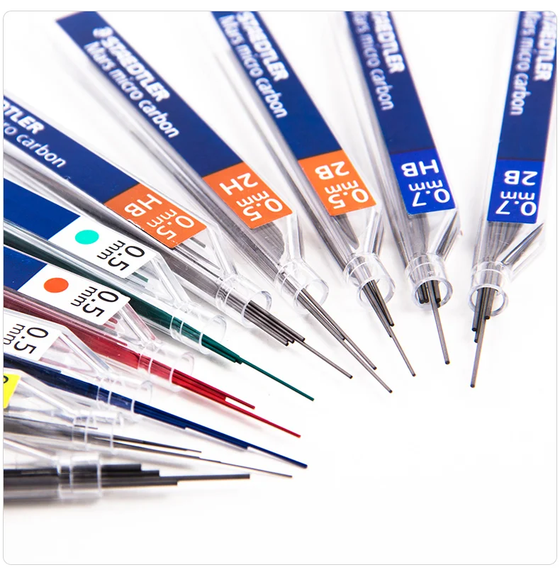 

1 Tube Staedtler 250/254 Mechanical Pencil Super Fine 0.3/0.5/0.7/0.9/1.3 B/HB/2H/2B Black Lead 0.5mm Green Red Blue Refill