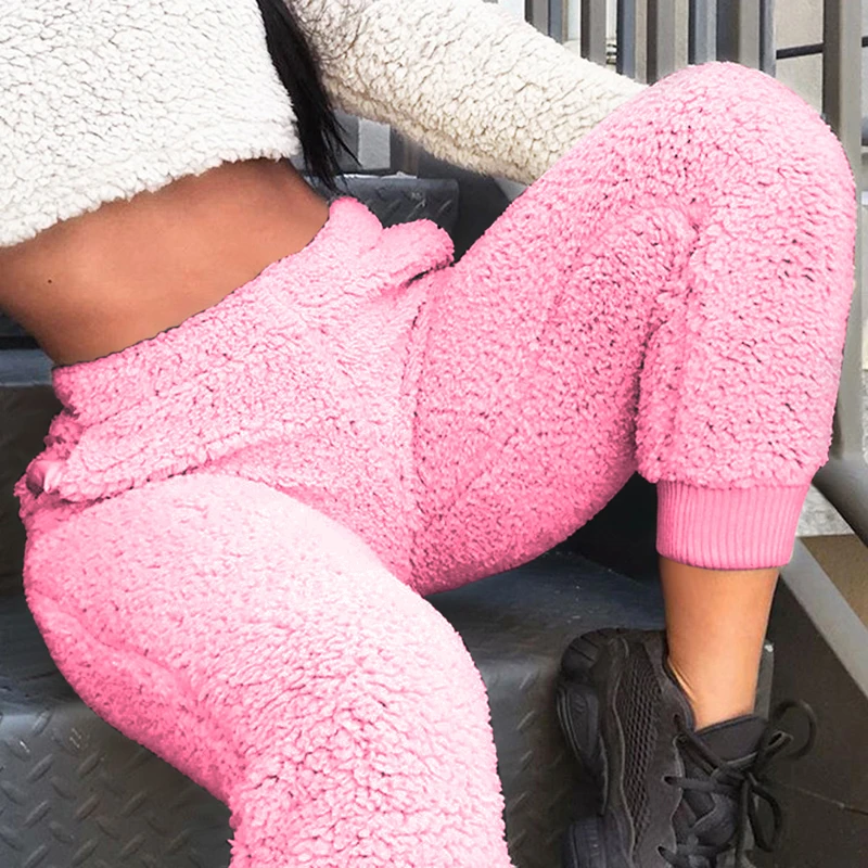 Женские теплые тонкие брюки для фитнеса с завязкой на щиколотке повседневные