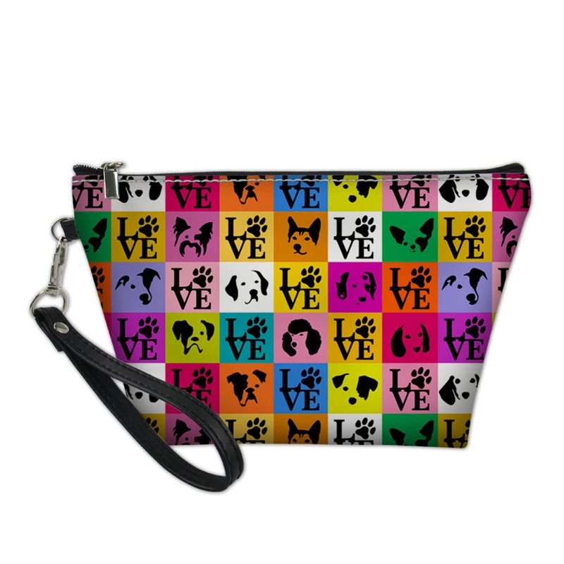 

Pop Art Dog Faces Love Cosmetic Bag Women Portable Travel Lady Storage Pouch Makeup Bags Toiletry Beauty Wash Case
