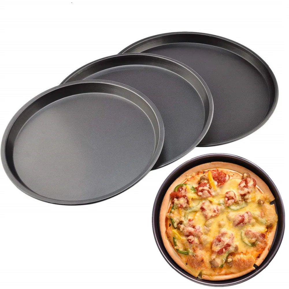 6/7/8/9/10 inchRound Pizza Plate Pan Deep Dish Tray Carbon Steel Non-stick Mold Baking Tool Mould Pattern | Дом и сад