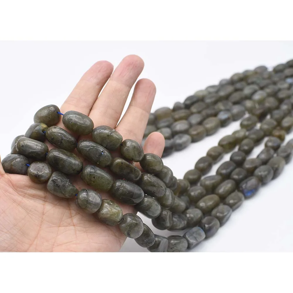 

12x16mm AA Natural Smooth Labradorite Irregular Oval Stone Beads 15.5"