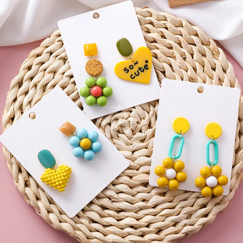 2019 ручной работы акриловые серьги женские Индивидуальные Акриловые подсолнухи