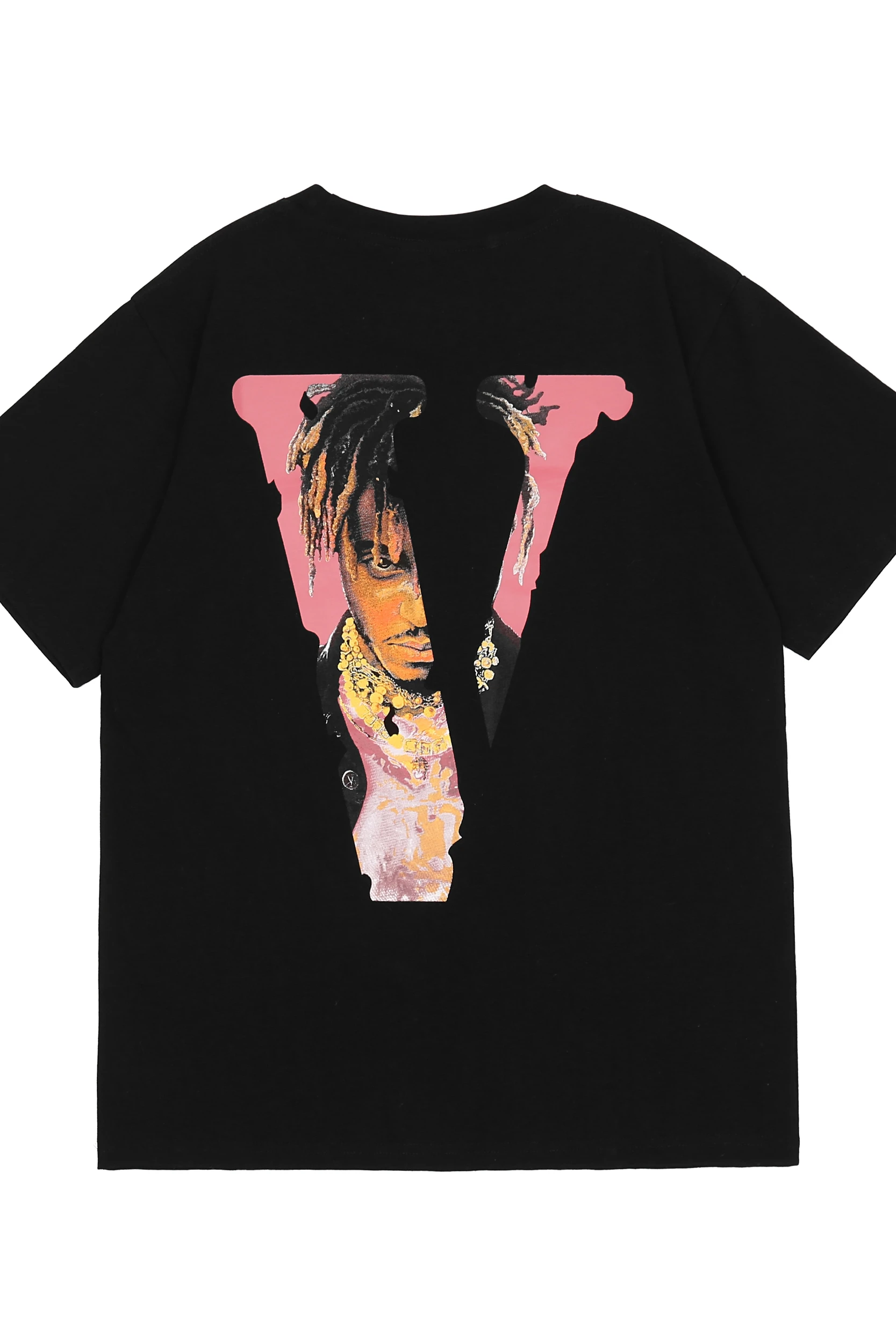 

Vlone X Juice WRLD Collaborative Big V Character Print High Street Hip-hop Men and Women Loose Short-sleeved T-shirt Tee