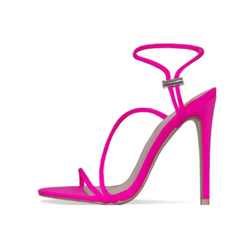 

High-quality Classics Sexy Women Red Wedding Shoes Peep Toe Stiletto High Heels Shoes Woman Sandals Big Size 35-42 Black Red