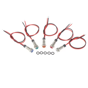 IP67 Водонепроницаемый светодиодный металлический предупреждающий индикатор 6 мм пилот, сигнальный огонь 3В-6В12-24В220В красный желтый синий зеленый белый