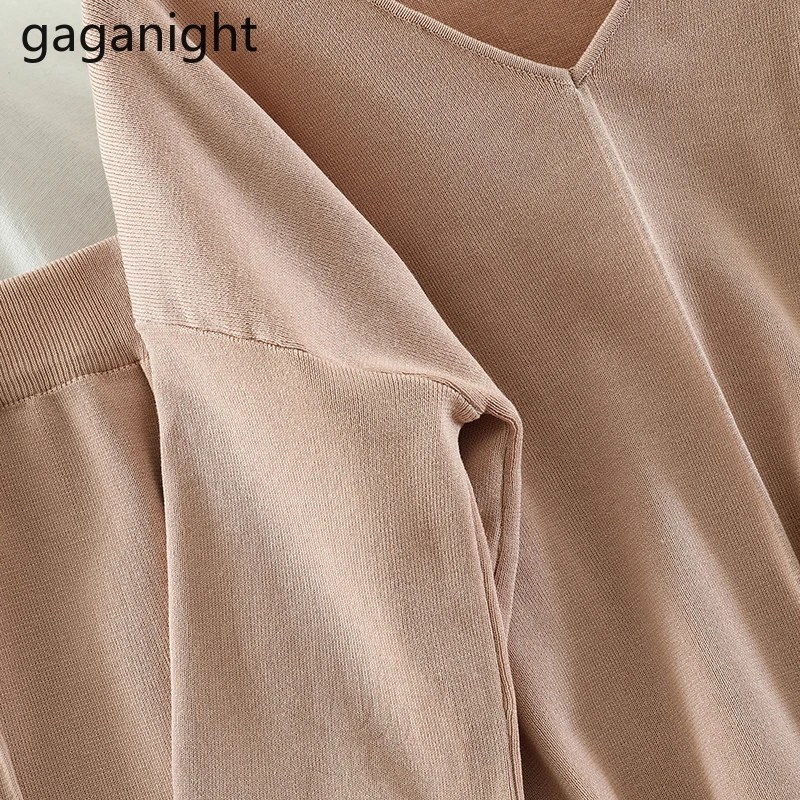 Gaganight Модный женский комплект из двух предметов трикотажная Повседневная