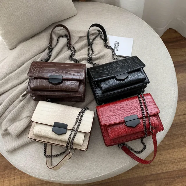 YOJESSY Retro small bag women spring and summer new wave wild crocodile pattern fashion chain messenger | Багаж и сумки