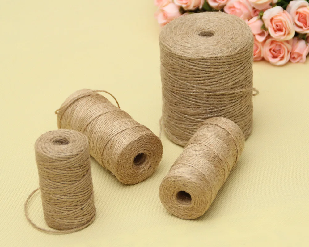 

50m/80m/100m Natural Jute Twine Burlap String Hemp Rope Party Wedding Gift Wrapping Cords Thread String DIY Scrapbooking Florist