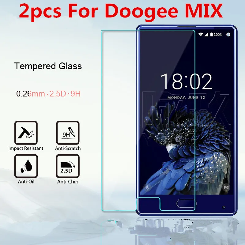 2 шт. мобильный телефон Стекло Экран протектор Закаленное Для Doogee MIX сотовом