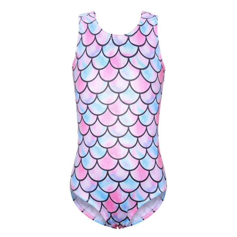 FishScaleBlue BAOHULU/Новинка года; гимнастическое трико для девочек; Профессиональный балерина; балетное трико для выступлений; детский балетный танцевальный комбинезон - Цвет: FishScaleBlue