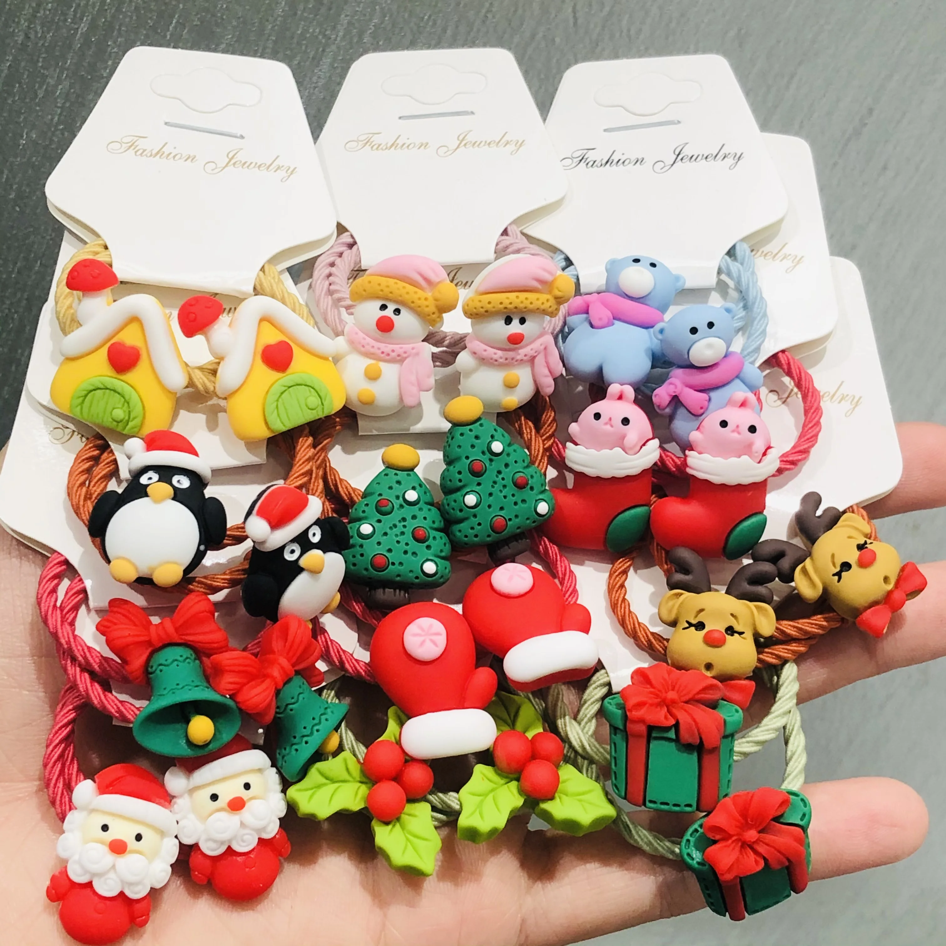 

2Pcs Christmas Penguin Sock Hair Accessories Children Rubber Bands Scrunchies Elastic Hair Bands Girls Headwear Decorations Ties