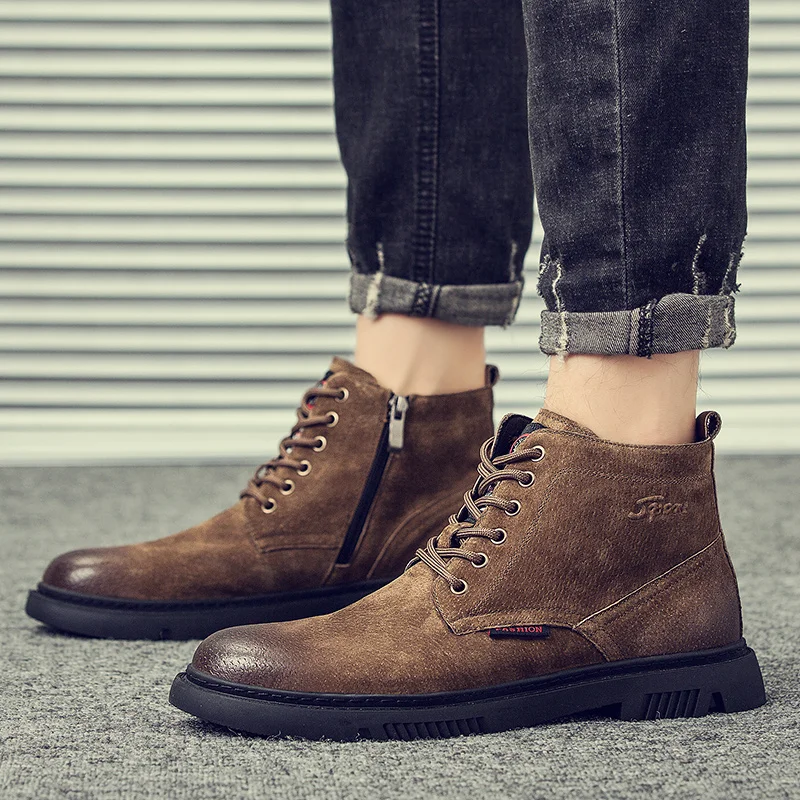 Мужские повседневные неразрушаемые ботинки для пустыни ковбойские из