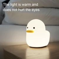 led cute duck night light silicone soft touch sensor animal duck white led night lamp for baby children kid bedroom decorative