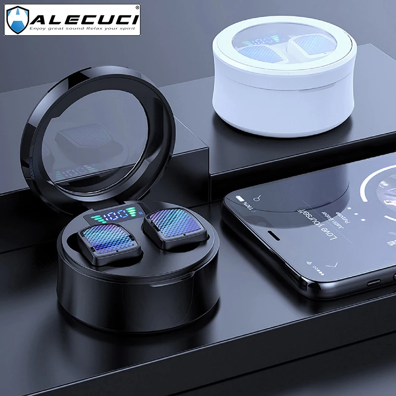 Беспроводные наушники ALECUCI S30 Bluetooth 5 0 AptX стерео глубокие басы светодиодный