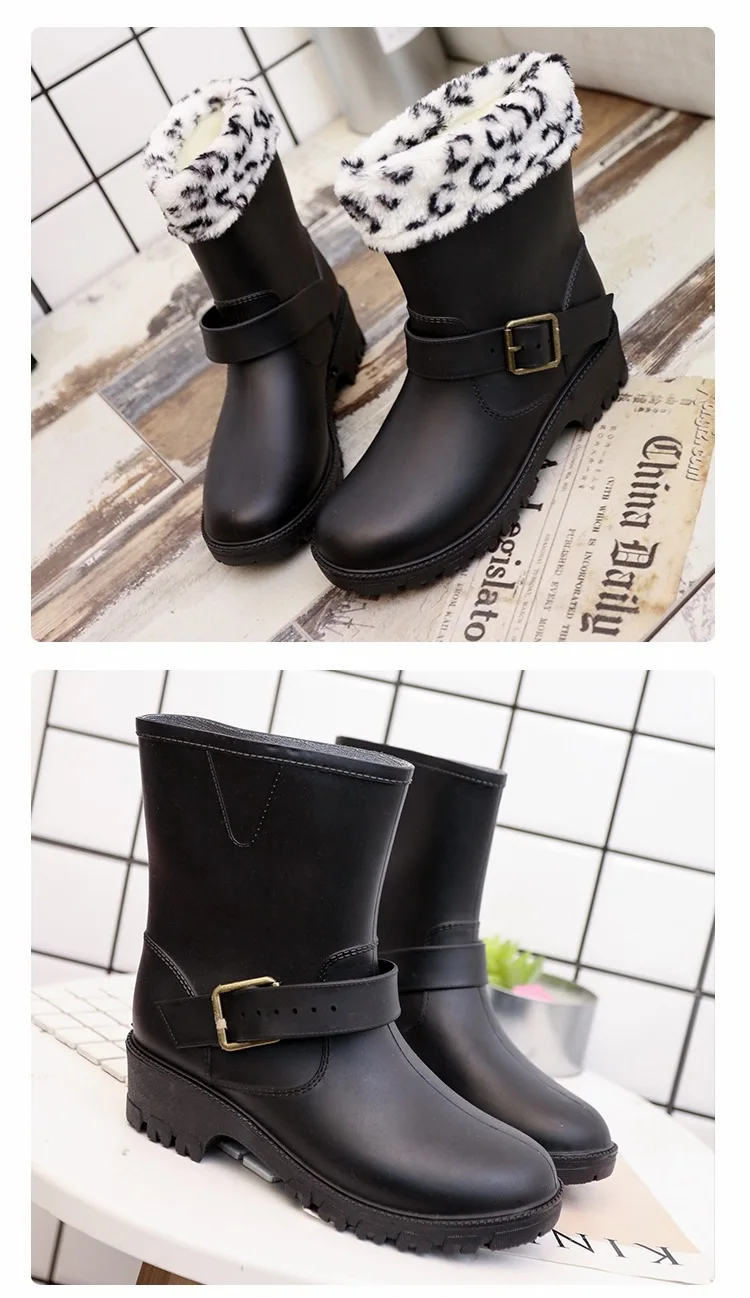 Сапоги Aleafalling женские резиновые утолщенный материал ПВХ водонепроницаемая обувь