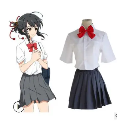 Japanese Anime Makoto Shinkai Movie Your Name Cosplay Costumes Miyamizu Mitsuha Tachibana Taki School Uniform | Тематическая одежда